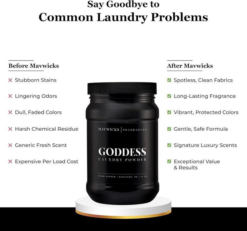Mavwicks - Luxury Laundry Detergent Powder (Goddess) 32 Oz – Concentrated for Tough Stains and Odors, For All Washing machine types – Gentle on Fabrics - Image 3